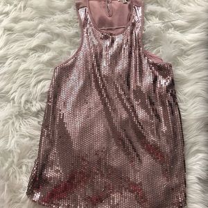 Lily Star sequin tank blush pink size medium